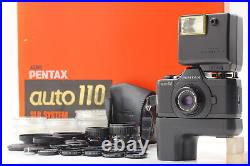 Complete Lens Set Cla'd Near MINT withBox Pentax Auto 110 Film Camera From JAPAN