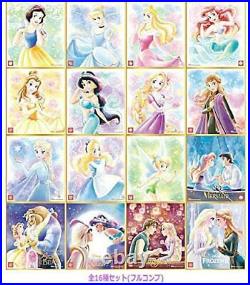 Disney Shikishi ART Illustration Card 16 Complete Set Bandai Shokugan from Japan