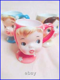NAPCO Miss Cutie Pie Egg Stands Complete Set of 3 Genuine Vintage F/S from Japan
