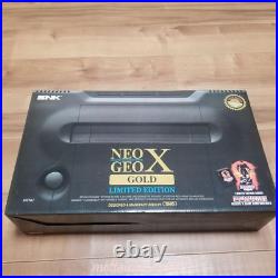 SNK NEO GEO X GOLD Limited Edition Console Complete Box From Japan