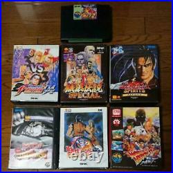 SNK Neo Geo AES Console System Complete /Controller/ 7 software sets From Japan