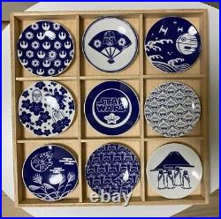 STARWARS porcelain Dishes Plates complete set 9 pieces from Japan 8.6cm NEW